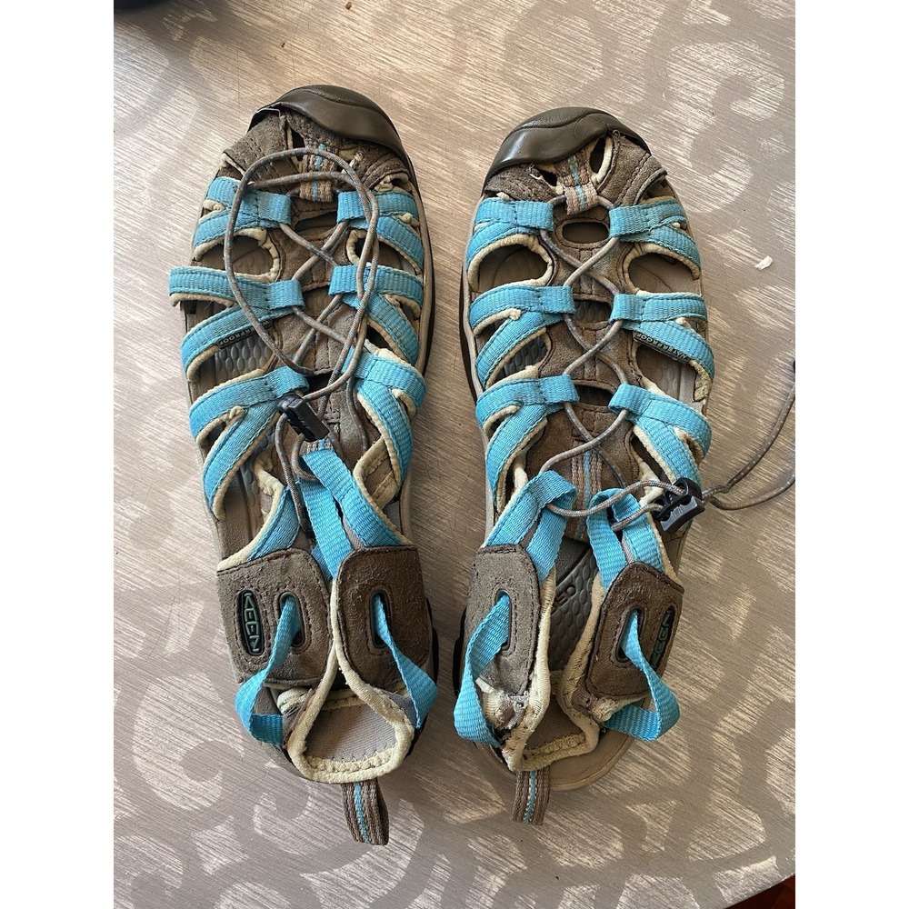 KEEN Womens 8.5 Whisper Closed Toe Sandals Teal and Gray Hiking Walking